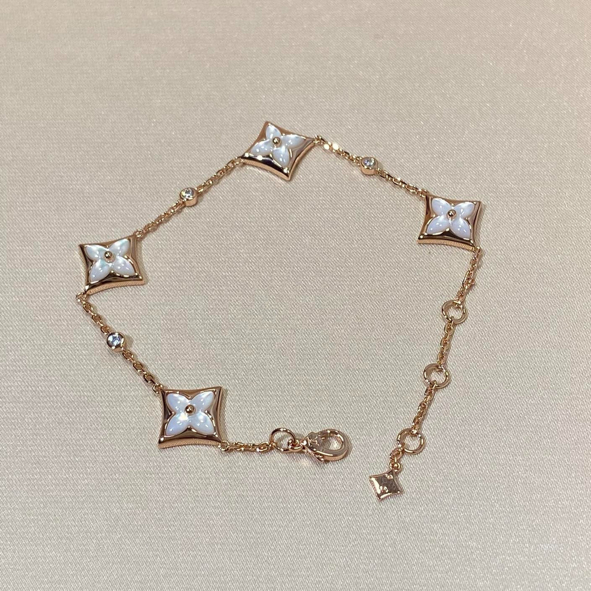 [⭐Maelin]STAR 4 MOTIF MOP DIAMOND PINK GOLD BRACELET
