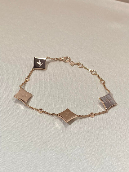 [⭐Maelin]STAR 4 MOTIF MOP DIAMOND PINK GOLD BRACELET