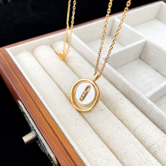 [⭐Maelin]Demo MOVE MOP PINK GOLD NECKLACE