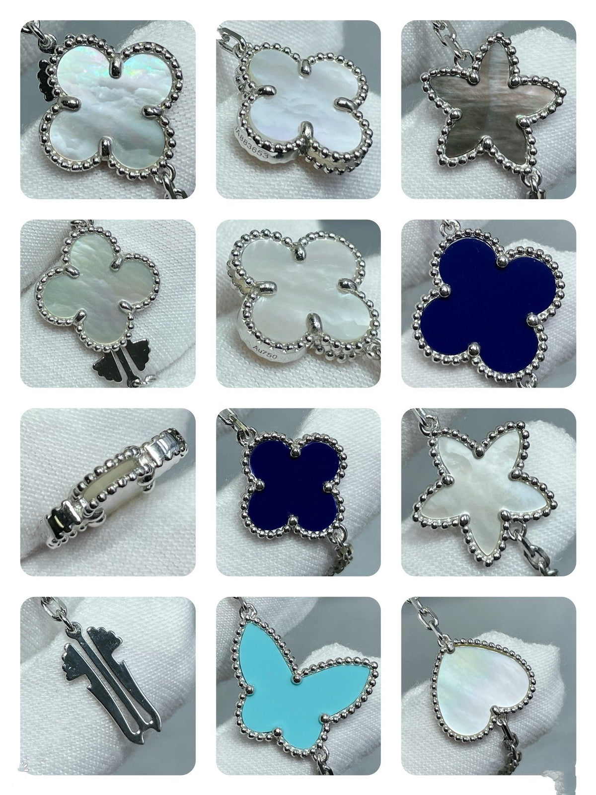 [⭐Maelin]LUCKY CLOVER SILVER 11 MOTIF NECKLACE