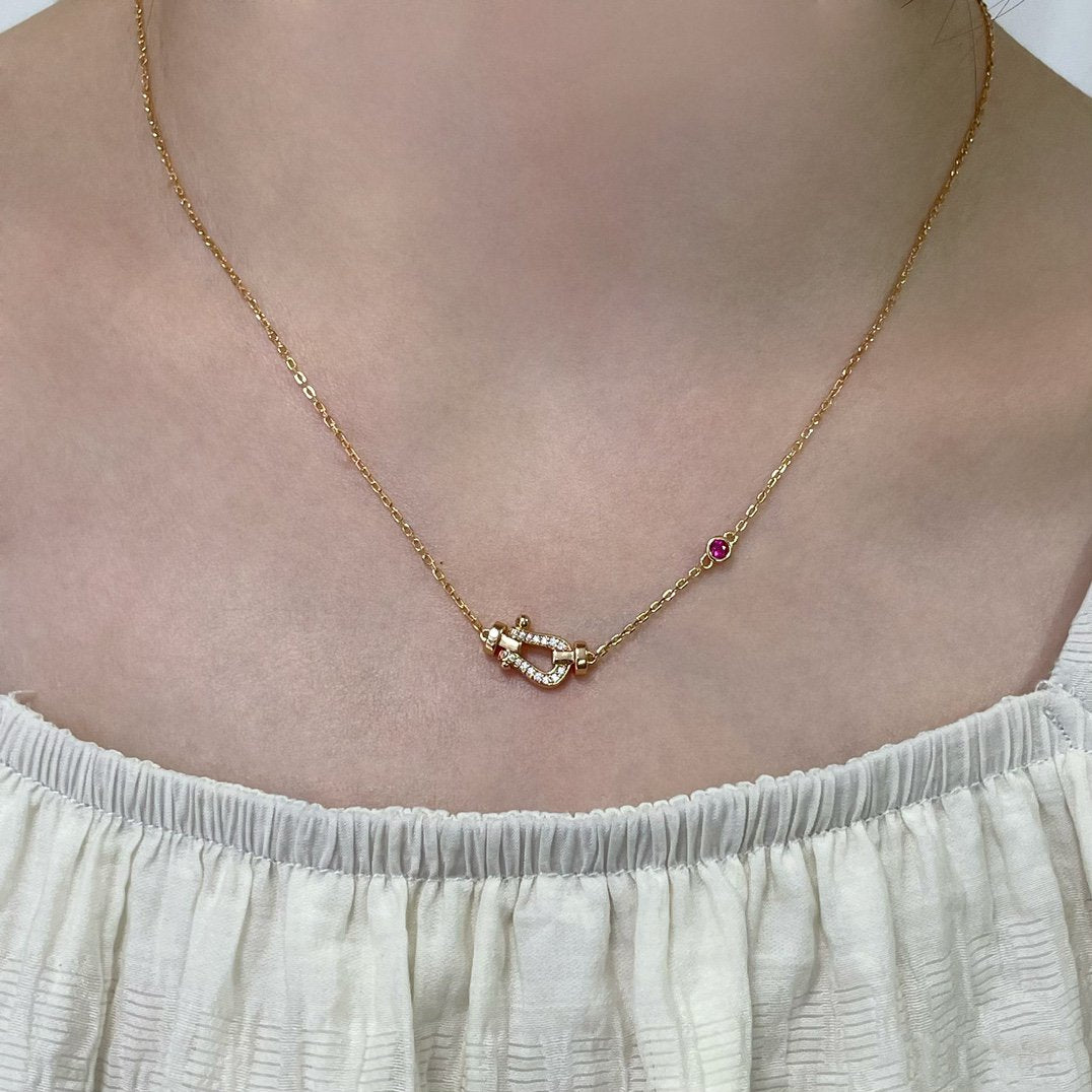 [⭐Maelin]FORCE 10 DIAMOND PINK GOLD NECKLACE