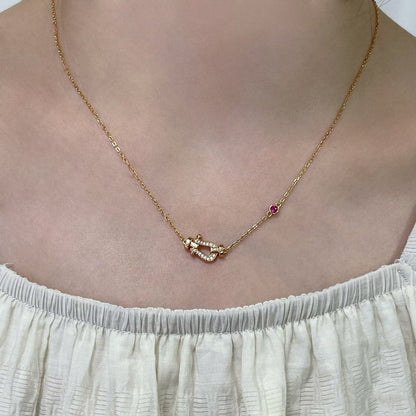 [⭐Maelin]FORCE 10 DIAMOND PINK GOLD NECKLACE