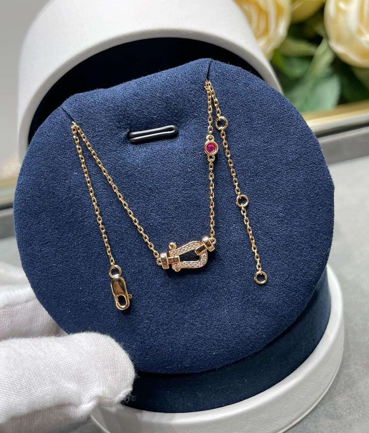 [⭐Maelin]FORCE 10 DIAMOND PINK GOLD NECKLACE