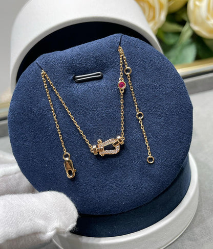 [⭐Maelin]FORCE 10 DIAMOND PINK GOLD NECKLACE