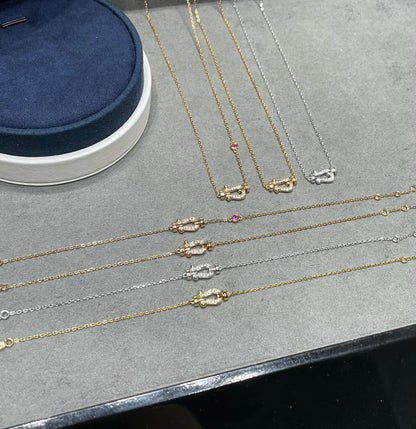 [⭐Maelin]FORCE 10 DIAMOND PINK GOLD NECKLACE
