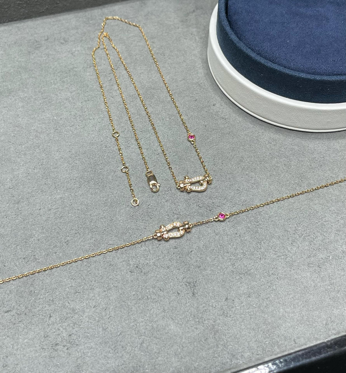 [⭐Maelin]FORCE 10 DIAMOND PINK GOLD NECKLACE