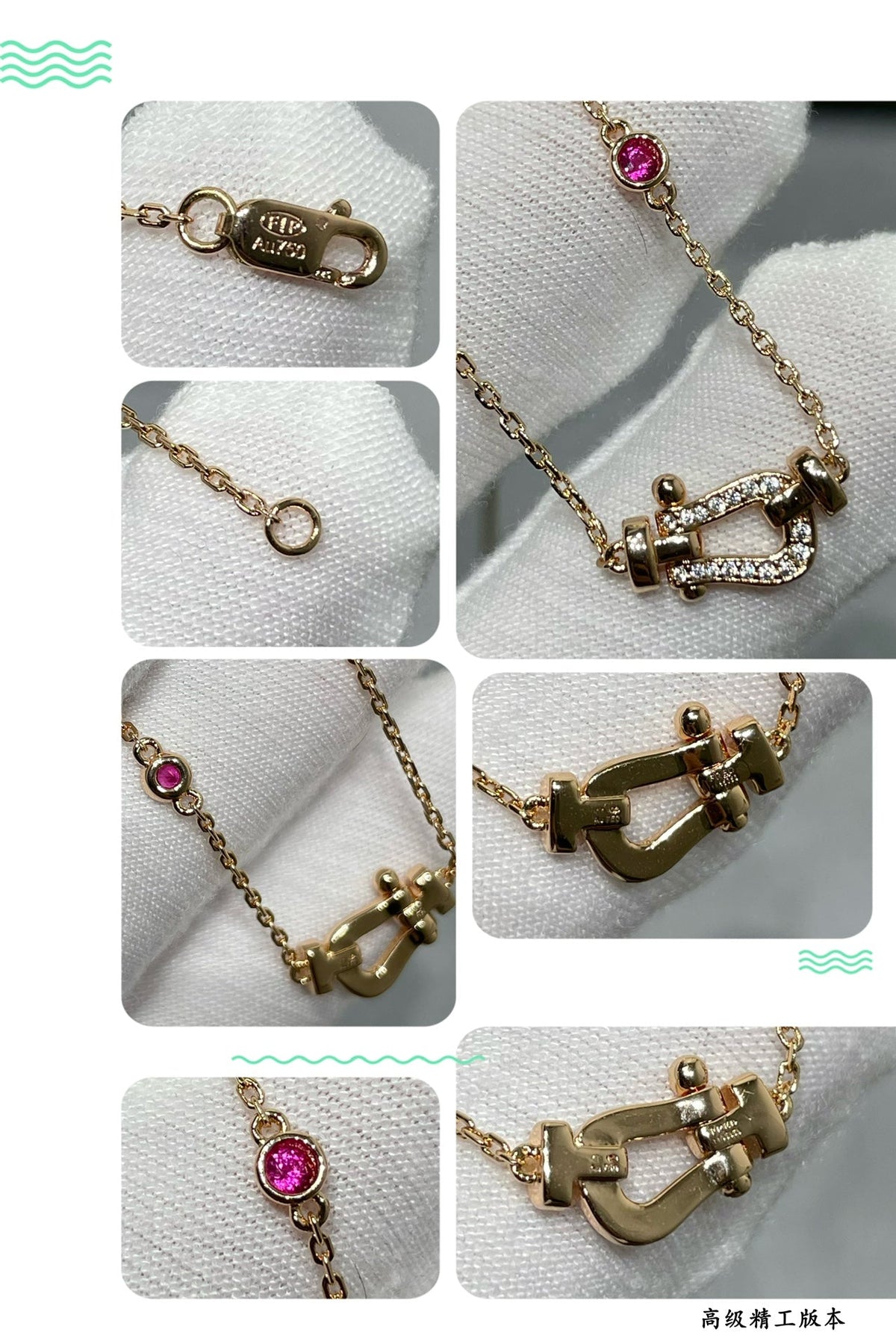 [⭐Maelin]FORCE 10 DIAMOND PINK GOLD NECKLACE