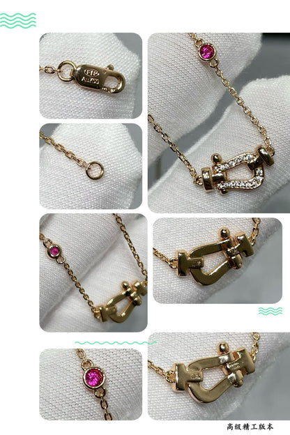 [⭐Maelin]FORCE 10 DIAMOND PINK GOLD NECKLACE