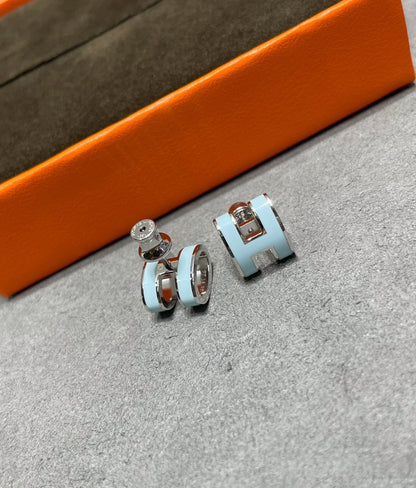 [⭐Maelin]POP H SKY BLUE STUD EARRINGS