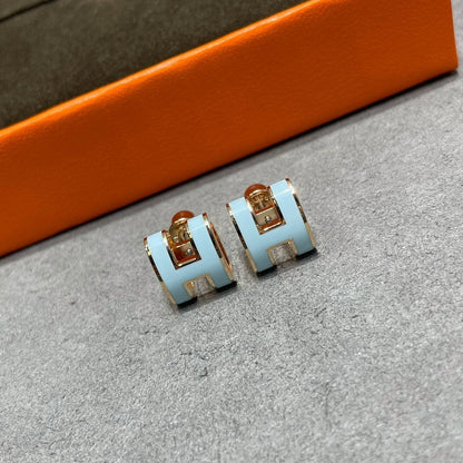 [⭐Maelin]POP H SKY BLUE STUD EARRINGS