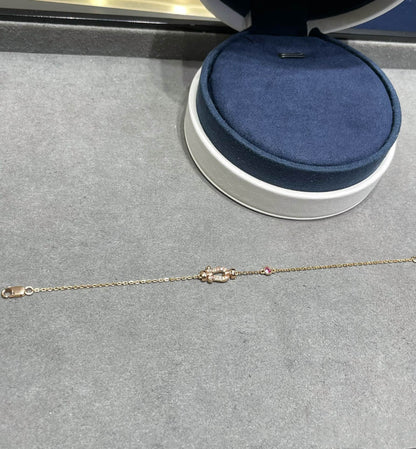 [⭐Maelin]FORCE 10 DIAMOND CHAIN LINK PINK GOLD BRACELET
