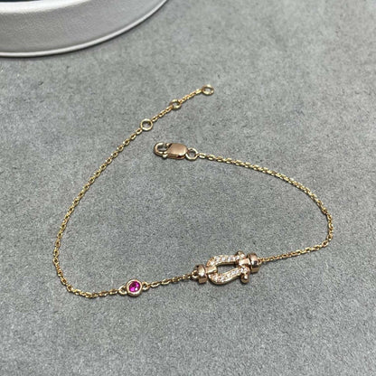 [⭐Maelin]FORCE 10 DIAMOND CHAIN LINK PINK GOLD BRACELET