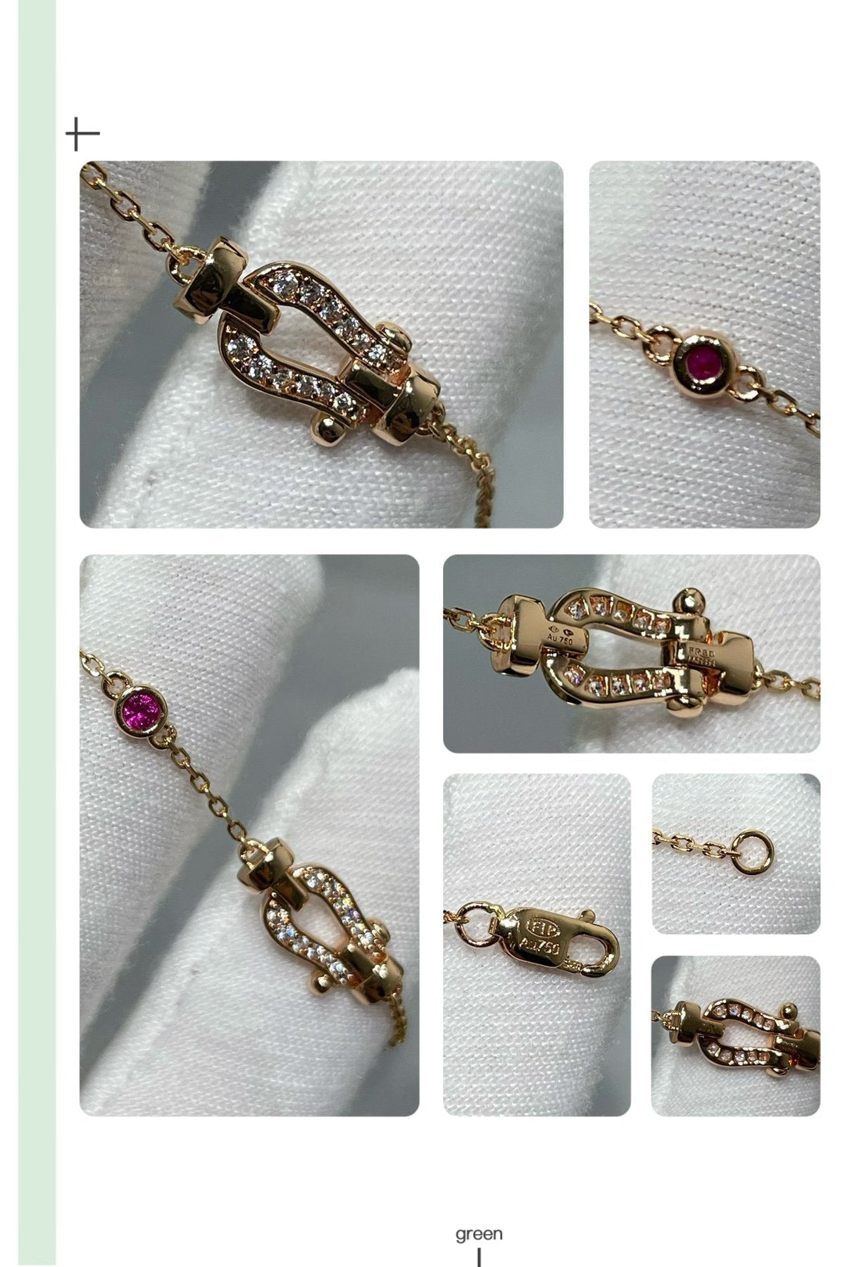 [⭐Maelin]FORCE 10 DIAMOND CHAIN LINK PINK GOLD BRACELET