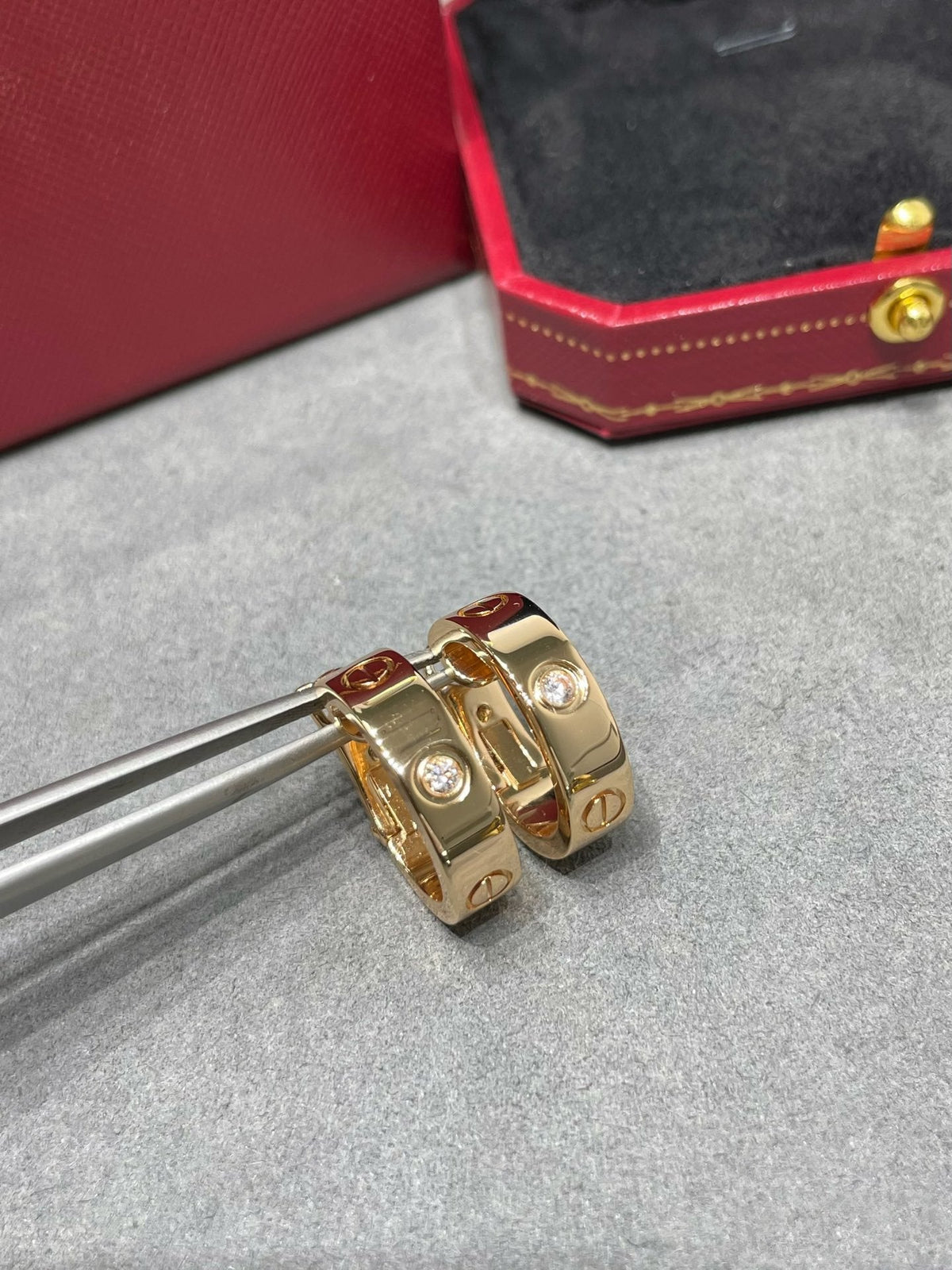 [⭐Maelin]LOVE 5.5MM 1 DIAMOND EARRINGS