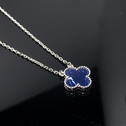 [⭐Maelin]CLOVER PIETERSITE SILVER LONG NECKLACE
