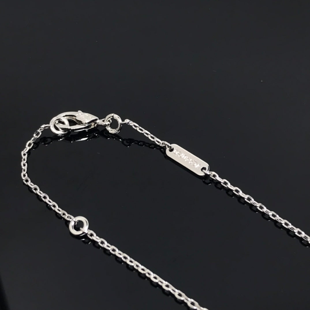 [⭐Maelin]CLOVER PIETERSITE SILVER LONG NECKLACE