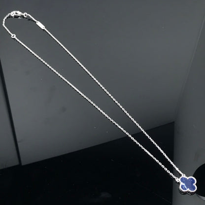 [⭐Maelin]CLOVER PIETERSITE SILVER LONG NECKLACE