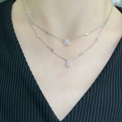[⭐Maelin]MY TWIN 2 ROW DIAMOND NECKLACE