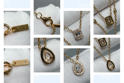 [⭐Maelin]MY TWIN 2 ROW DIAMOND NECKLACE