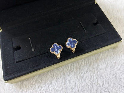 [⭐Maelin]CLOVER PIETERSITE MEDIUM STUD EARRINGS