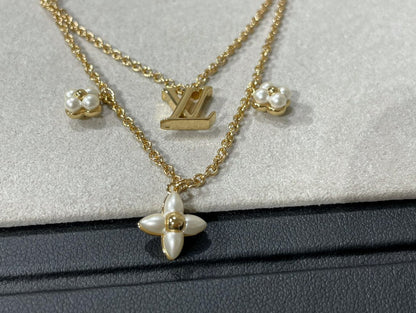 [⭐Maelin]FLOWERGRAM GOLD MOP DOUBLE ROW NECKLACE