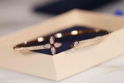 [⭐Maelin]IDYLLE GOLD OPEN BRACELET DIAMOND PAVED