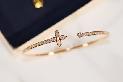 [⭐Maelin]IDYLLE GOLD OPEN BRACELET DIAMOND PAVED