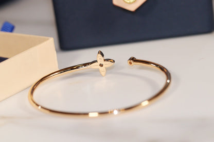 [⭐Maelin]IDYLLE GOLD OPEN BRACELET DIAMOND PAVED