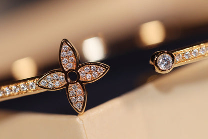 [⭐Maelin]IDYLLE GOLD OPEN BRACELET DIAMOND PAVED