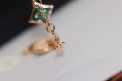 [⭐Maelin]STAR AND SUN 4 MOTIF PINK GOLD MALACHITE BRACELET