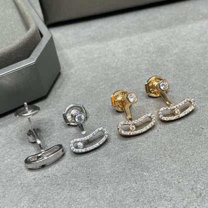 [⭐Maelin]MOVE UNO PINK GOLD DIAMOND EARRINGS