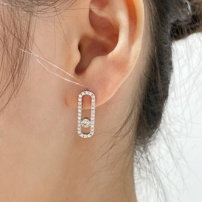 [⭐Maelin]MOVE UNO STUD DIAMOND PAVED EARRINGS