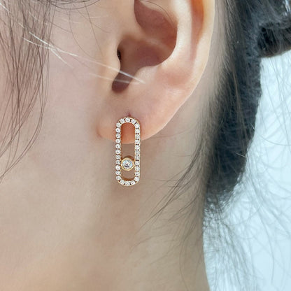 [⭐Maelin]MOVE UNO STUD DIAMOND PAVED EARRINGS