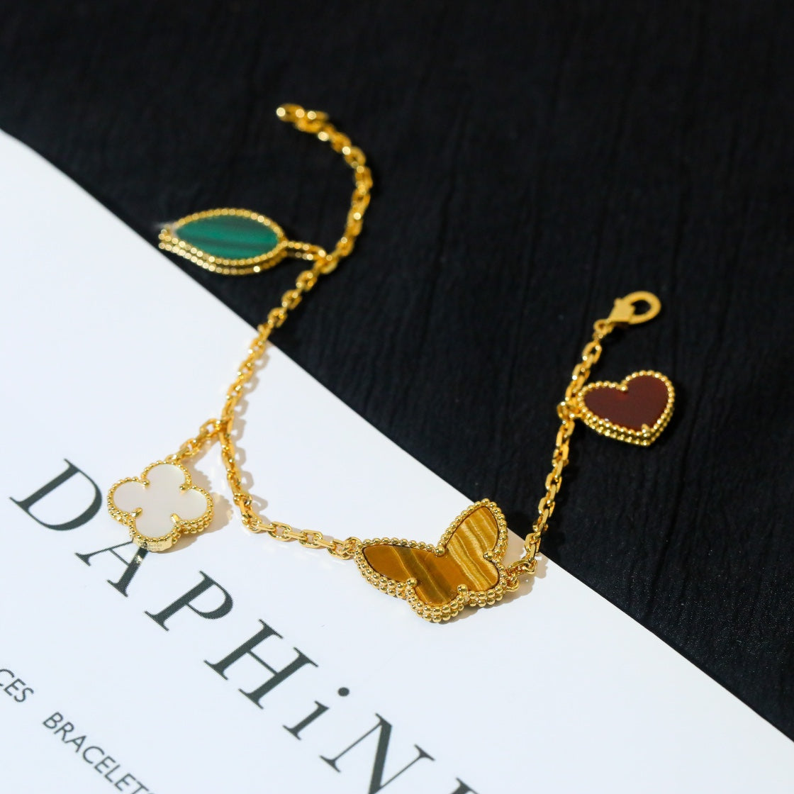 [⭐Maelin]LUCKY SPRING 5 MOTIF GOLD BRACELET