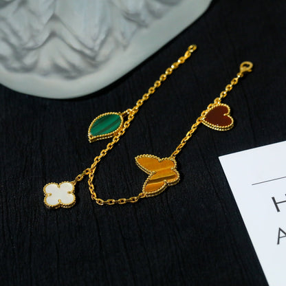 [⭐Maelin]LUCKY SPRING 5 MOTIF GOLD BRACELET