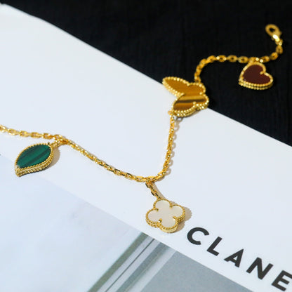 [⭐Maelin]LUCKY SPRING 5 MOTIF GOLD BRACELET