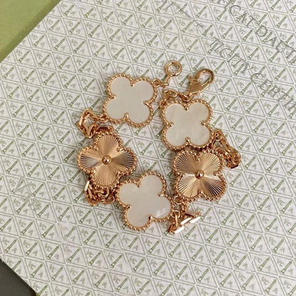 [⭐Maelin]CLOVER WHITE PEARL MOP 5 MOTIF BRACELET COLLECTION