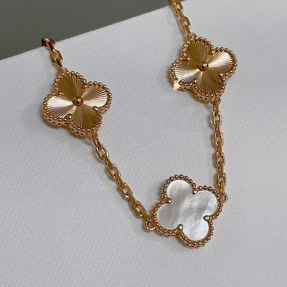 [⭐Maelin]CLOVER WHITE PEARL MOP 5 MOTIF BRACELET COLLECTION