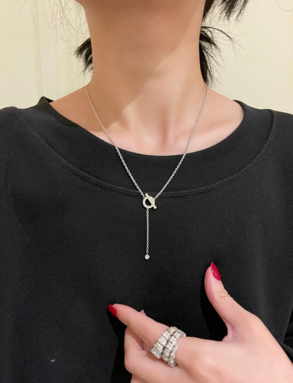 [⭐Maelin]FINESSE SILVER DIAMOND NECKLACE
