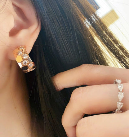 [⭐Maelin]BEE LOVE DIAMOND HOOP EARRINGS