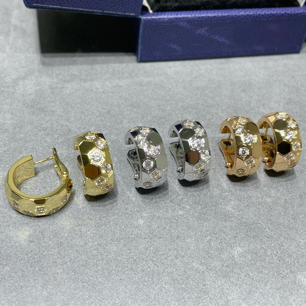[⭐Maelin]BEE LOVE DIAMOND HOOP EARRINGS