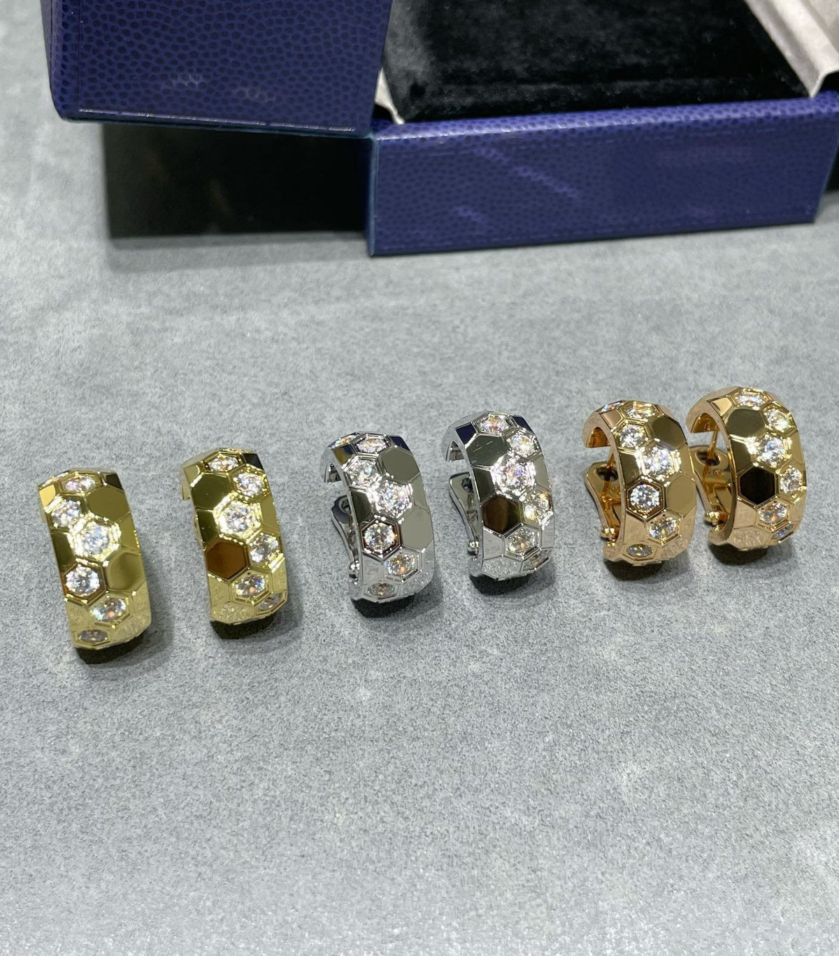 [⭐Maelin]BEE LOVE DIAMOND HOOP EARRINGS
