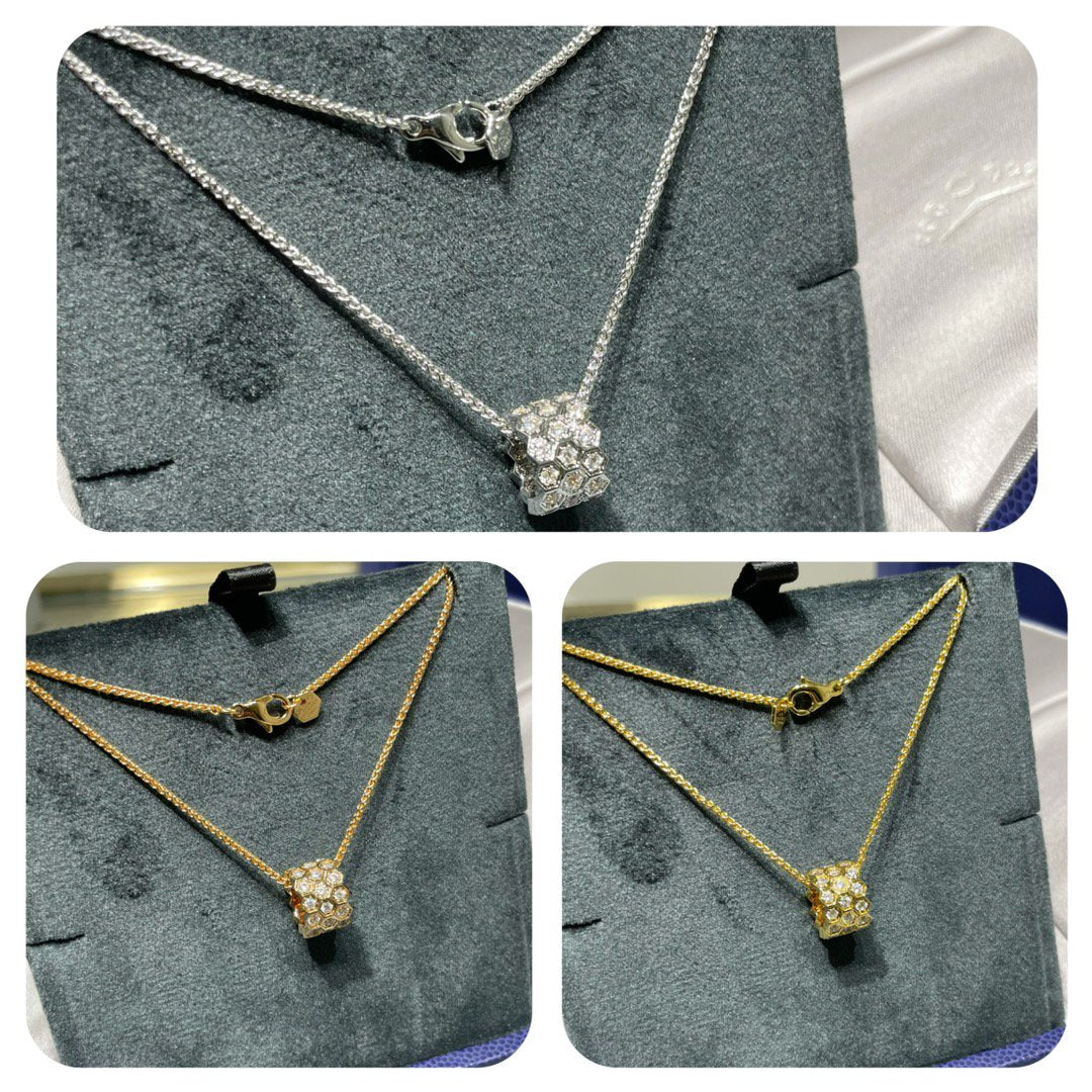 [⭐Maelin]BEE LOVE DIAMOND PAVED 3 ROW NECKLACE