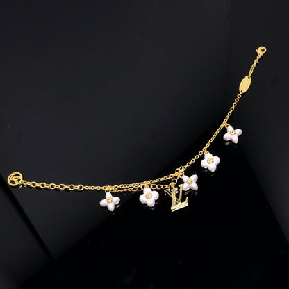 [⭐Maelin]LOGO 6 MOTIF STAR AND SUN GOLD BRACELET