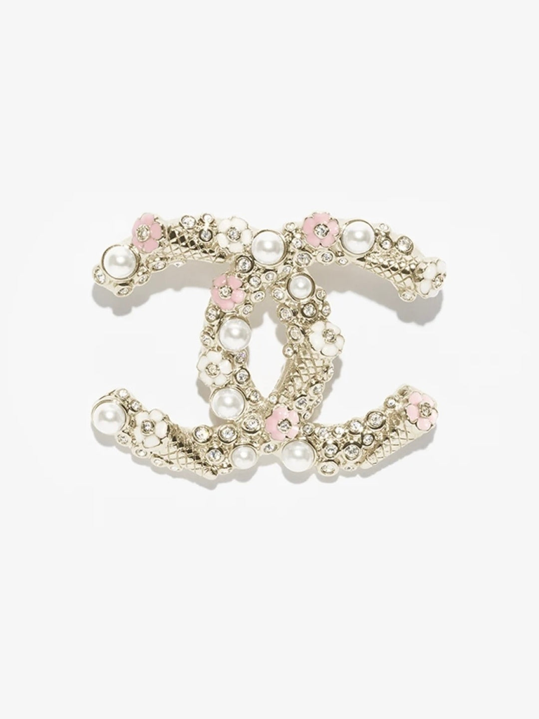 [⭐Maelin]26C Pink-White Enamel Ice Cream Cone Double C Brooch