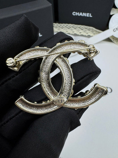 [⭐Maelin]26C Pink-White Enamel Ice Cream Cone Double C Brooch