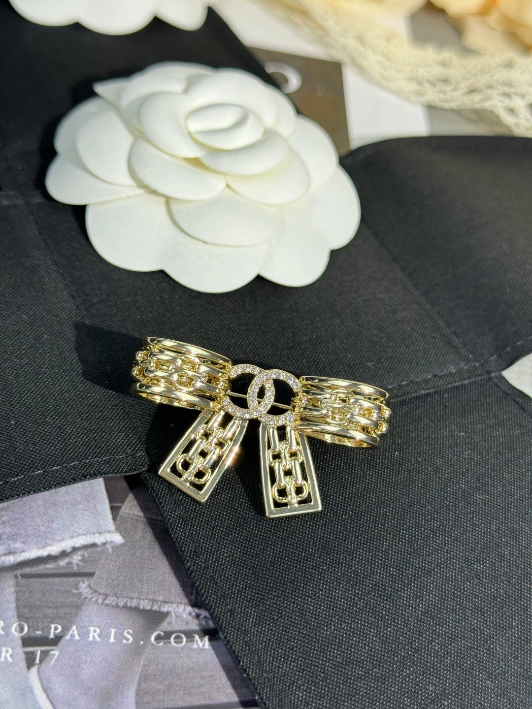 [⭐Maelin]25K Hollow Bow Brooch