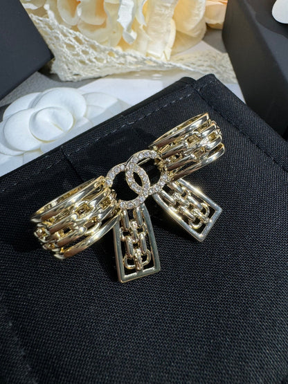 [⭐Maelin]25K Hollow Bow Brooch