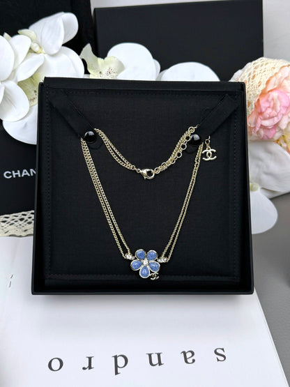 [⭐Maelin]New Blue Floral Double-Layer Necklace