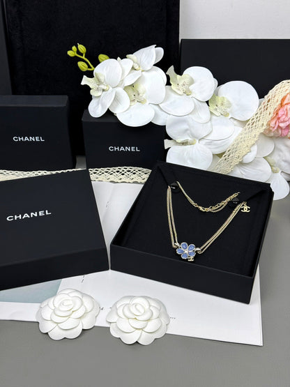 [⭐Maelin]New Blue Floral Double-Layer Necklace